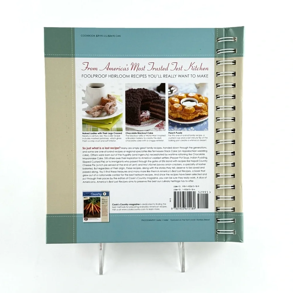 America's Best Lost Recipes Cookbook - Blue and Cream